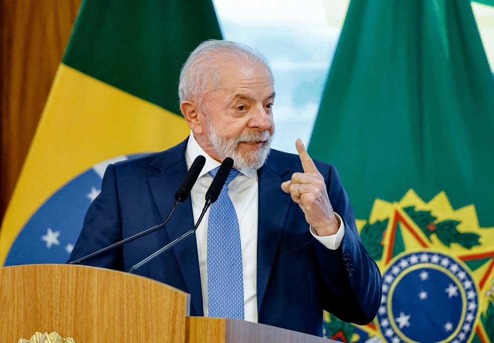 Presidente Lula durante cerimônia no Planalto — Foto: Ricardo Stuckert/PR