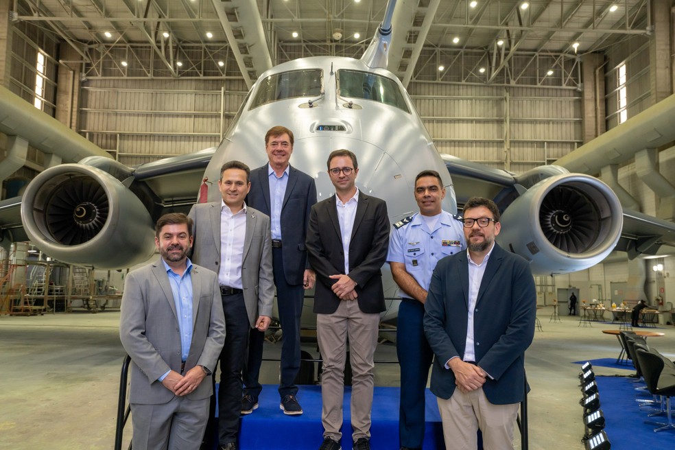 Embraer divulga nova identidade visual do KC-390 Millennium — Foto: Claudio Capucho