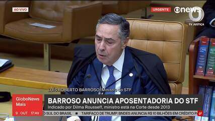 Barroso diz que, há dois anos, avisou a Lula sobre interesse em se aposentar do STF
