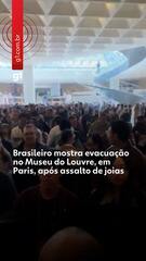 Brasileiro mostra evacuação no Museu do Louvre, em Paris, após assalto de joias Brasileiro mostra evacuação no Museu do Louvre, em Paris, após assalto de joias