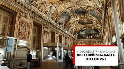 Exclusivo: vídeo de brasileira registra pancadas dos ladrões na janela do Museu do Louvre Exclusivo: vídeo de brasileira registra pancadas dos ladrões na janela do Museu do Louvre
