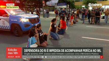 Parentes de mortos em megaoperação protestam em frente ao IML e fecham via Parentes de mortos em megaoperação protestam em frente ao IML e fecham via