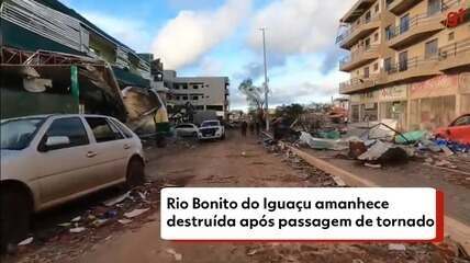 Rio Branco do Iguaçu amanhece destruída após passagem de tornado