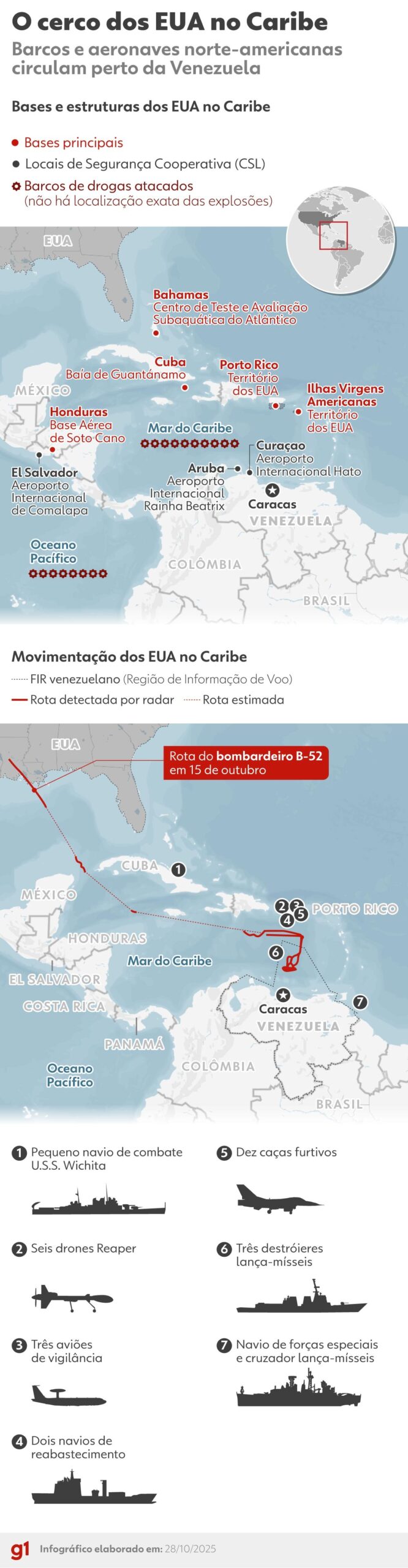 Como Trump está aumentando pressão sobre Maduro; mapa mostra