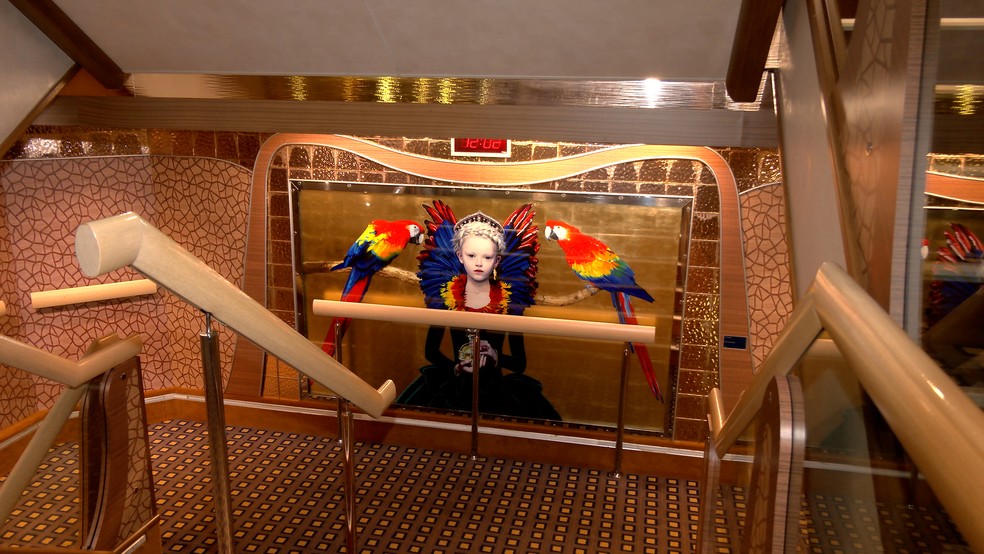 Intervenções artísticas no navio Costa Diadema. — Foto: Reginaldo Gonçalves/TV Liberal