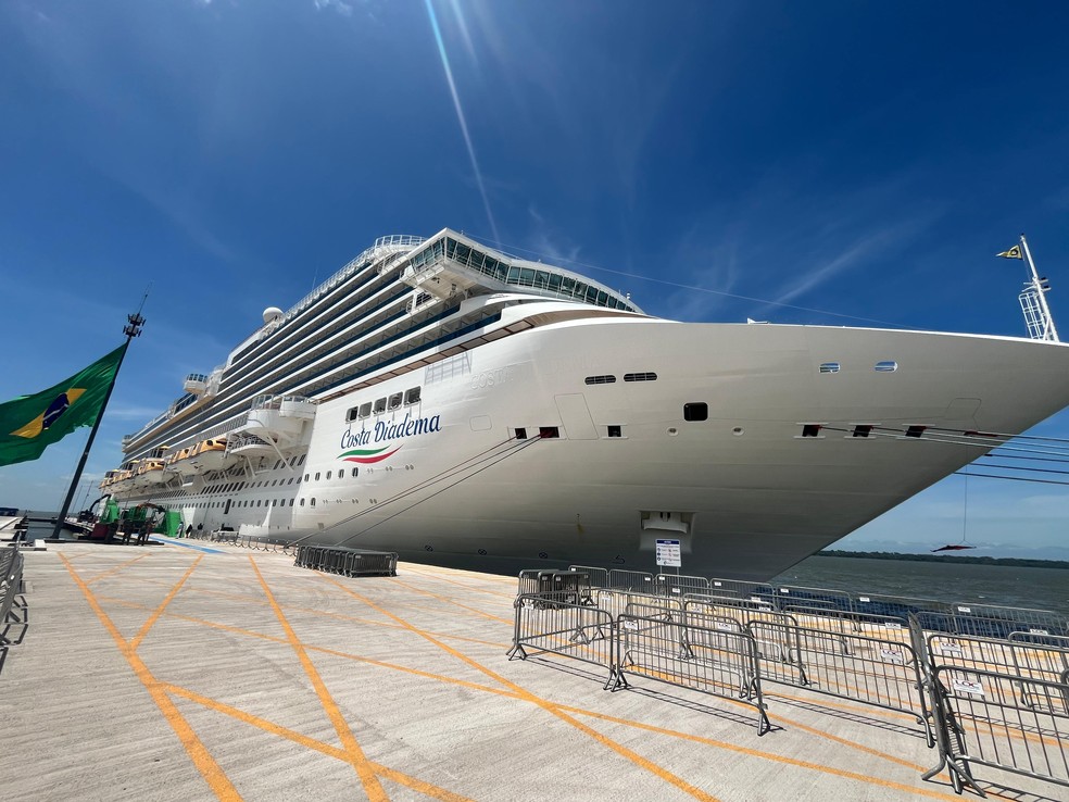 Costa Diadema: navio também aportou em Belém. — Foto: Taymã Carneiro / g1