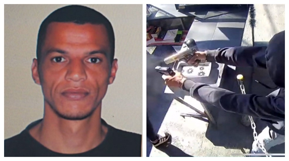 Bruno Lopes Barreto, de 36 anos, está sendo procurado pela polícia de São Paulo. — Foto: Montagem/g1/Reprodução/TV Globo