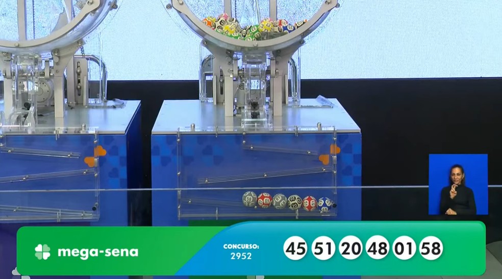 Mega-Sena, concurso 2.952 — Foto: Reprodução/Caixa