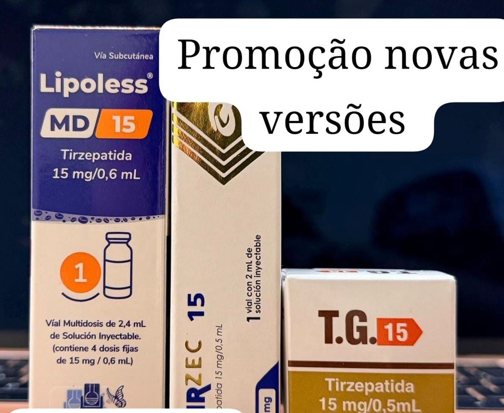 Anúncio de tirzepatida falsificada a qual Paulo teve acesso — Foto: Reprodução