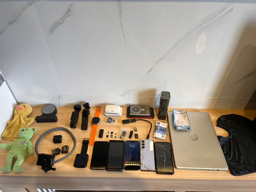 Material apreendido com o Floyd Wallace — Foto: Reprodução