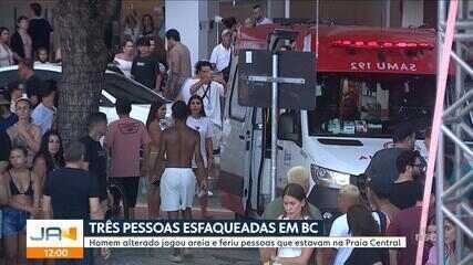 Três pessoas são esfaqueadas por homem alterado na Praia Central, em Balneário Camboriú