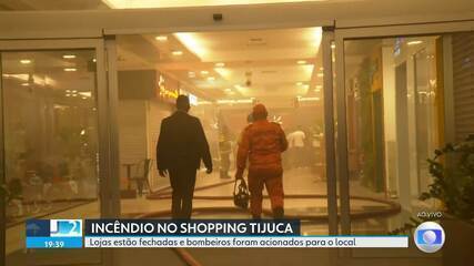 Pelo menos duas pessoas são atendidos após incêndio no Shopping Tijuca