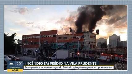 Duas pessoas morrem em incêndio em prédio na Vila Prudente, na Zona Leste de SP