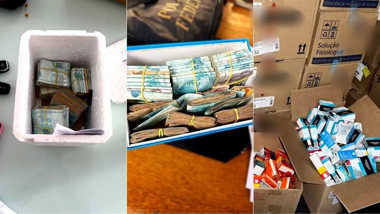 PF faz operação contra desvios no RN e apreende maços de dinheiro em isopor