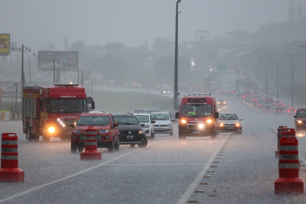 Chuva intensa em SC — Foto: Roberto Zacarias/Secom/Divulgação
