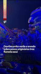 Gaviões evita verde em enredo sobre povos originários e traz floresta azul