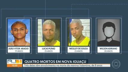 Quatro homens são achados mortos em Nova Iguaçu; três são apontados como envolvidos na morte de menina de 8 anos