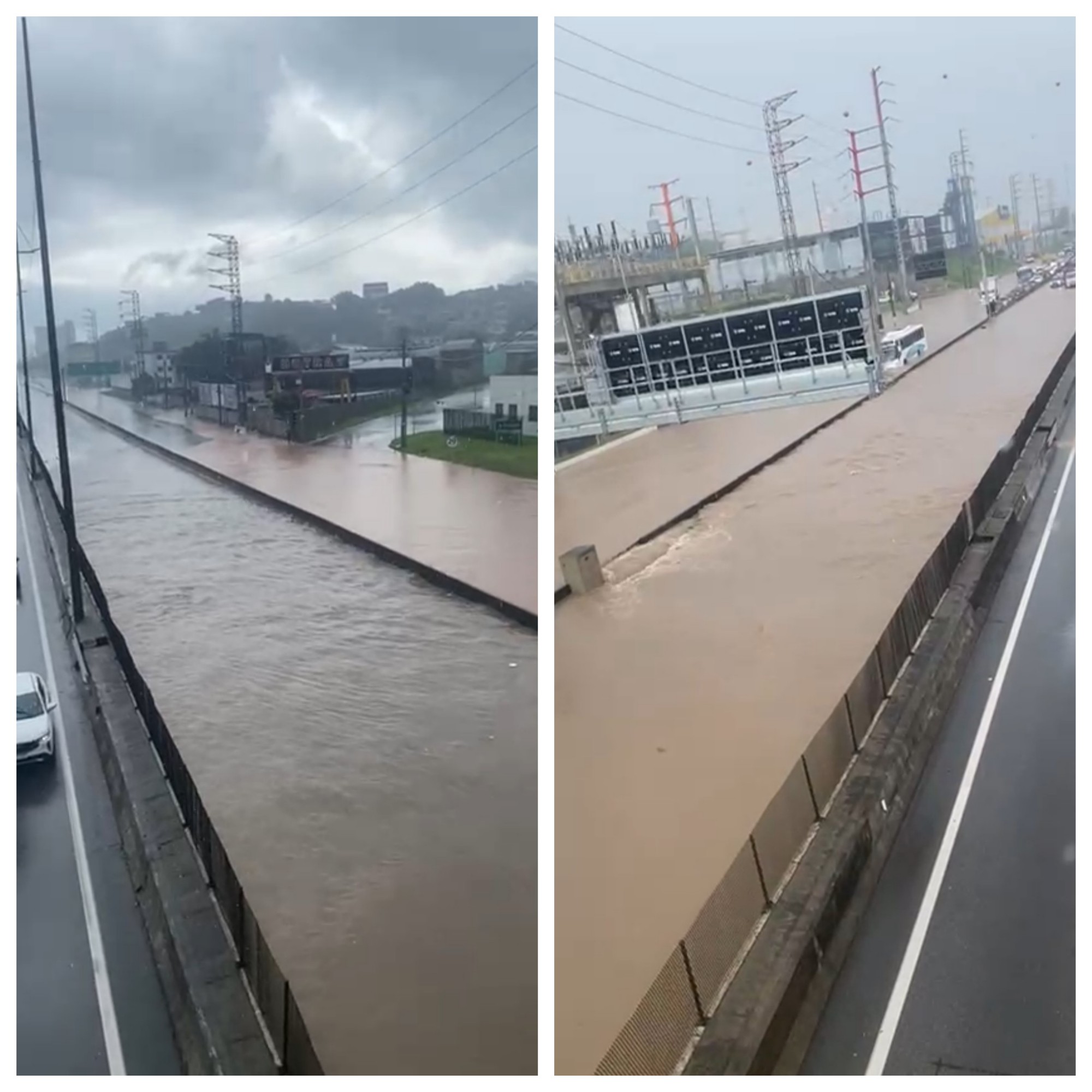 Temporal no Grande Rio deixa vias alagadas e fecha a Dutra