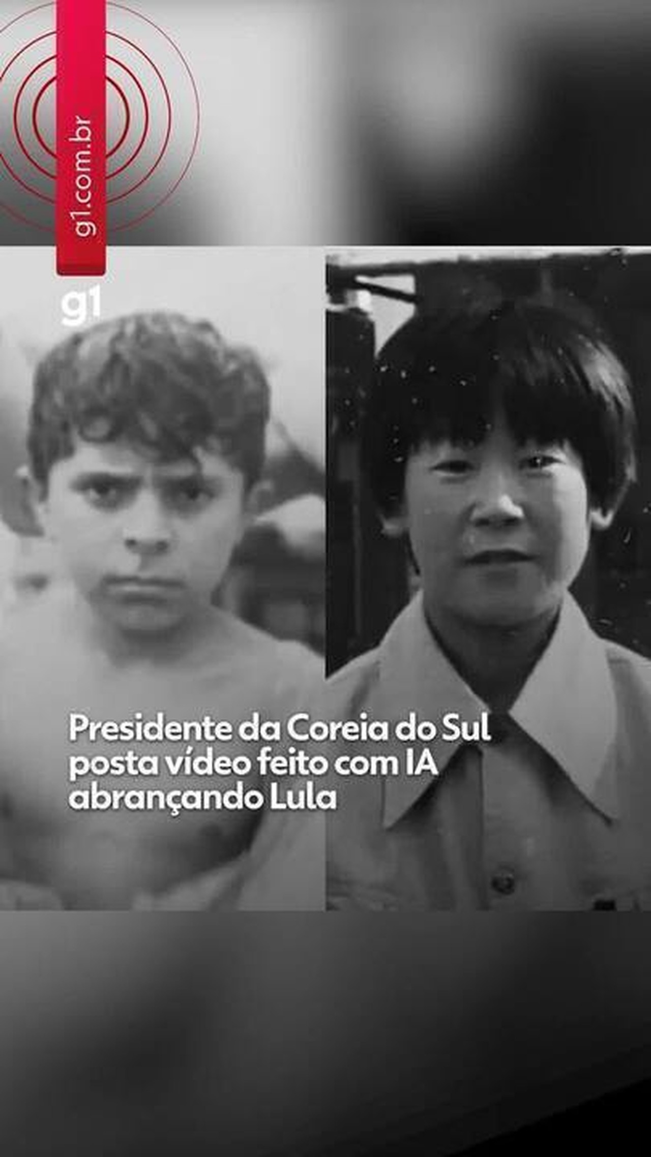 Presidente da Coreia do Sul publica vídeo feito por IA abraçando Lula na infância