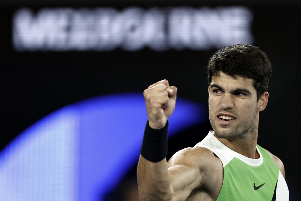 Carlos Alcaraz no Australian Open — Foto: REUTERS/Tingshu Wang