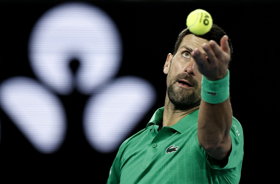 Novak Djokovic no Australian Open — Foto: REUTERS/Tingshu Wang