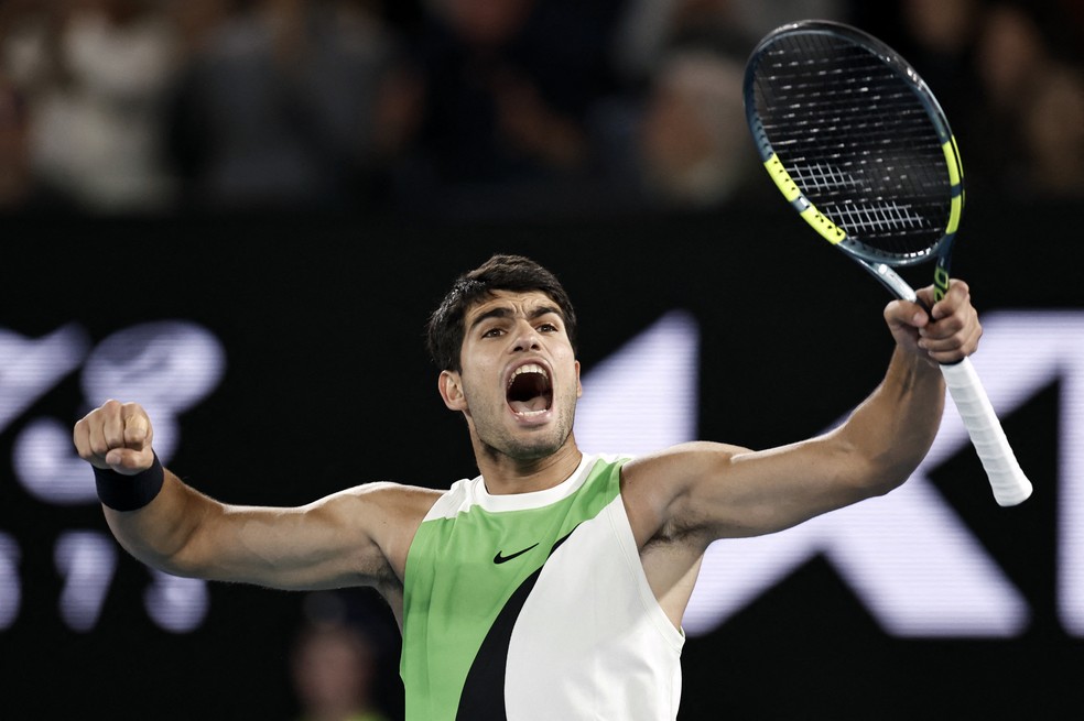 Carlos Alcaraz no Australian Open — Foto: REUTERS/Tingshu Wang