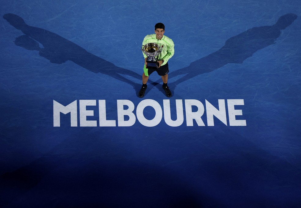 Carlos Alcaraz no Australian Open — Foto: REUTERS/Tingshu Wang