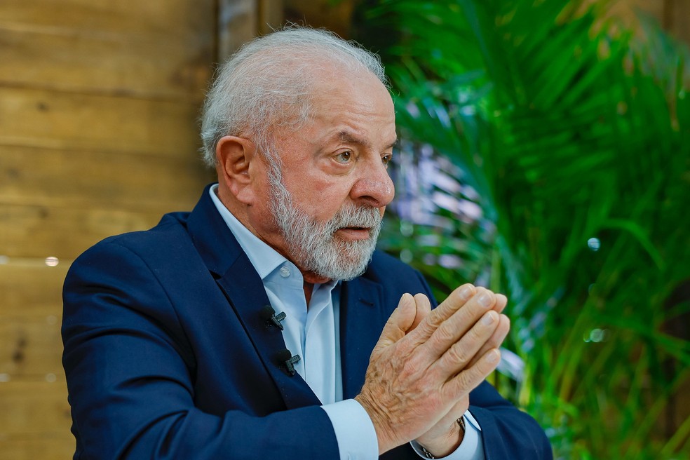 Presidente Lula fala durante entrevista — Foto: Ricardo Stuckert/Presidência da República
