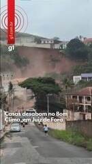 Casas desabam no Bom Clima, em Juiz de Fora
