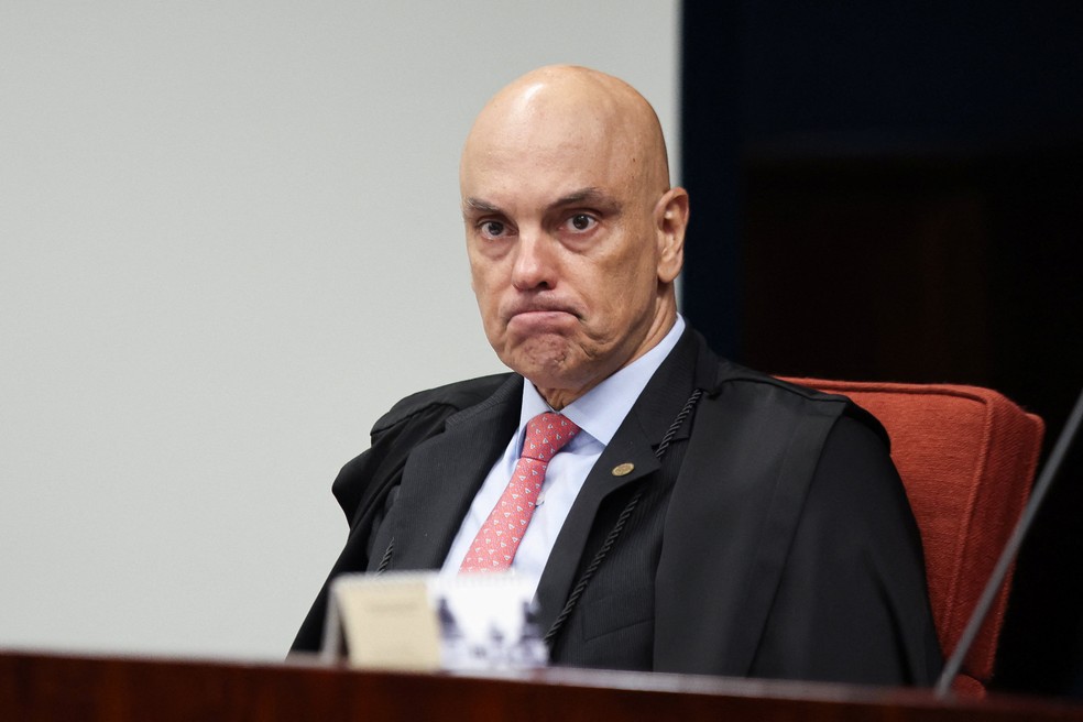 Alexandre de Moraes durante julgamento da Primeira Turma do STF sobre os acusados de mandar matar Marielle Franco — Foto: Mateus Bonomi/Reuters