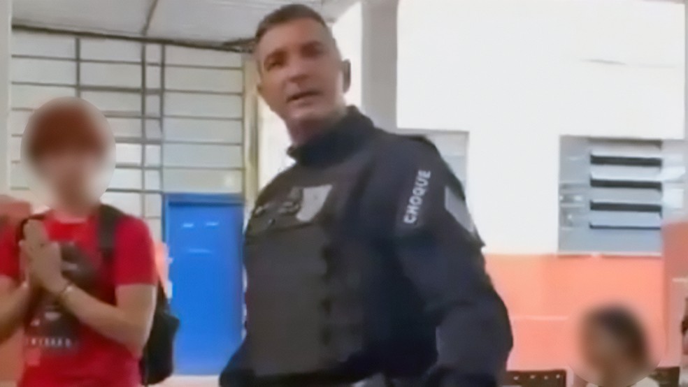 O PM autor das agressões — Foto: Reprodução