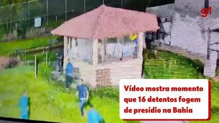 Veja o momento em que 16 detentos fogem de presídio na Bahia