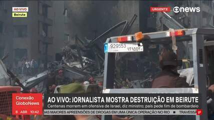 Jornalista mostra destruição em Beirute após ataques de Israel