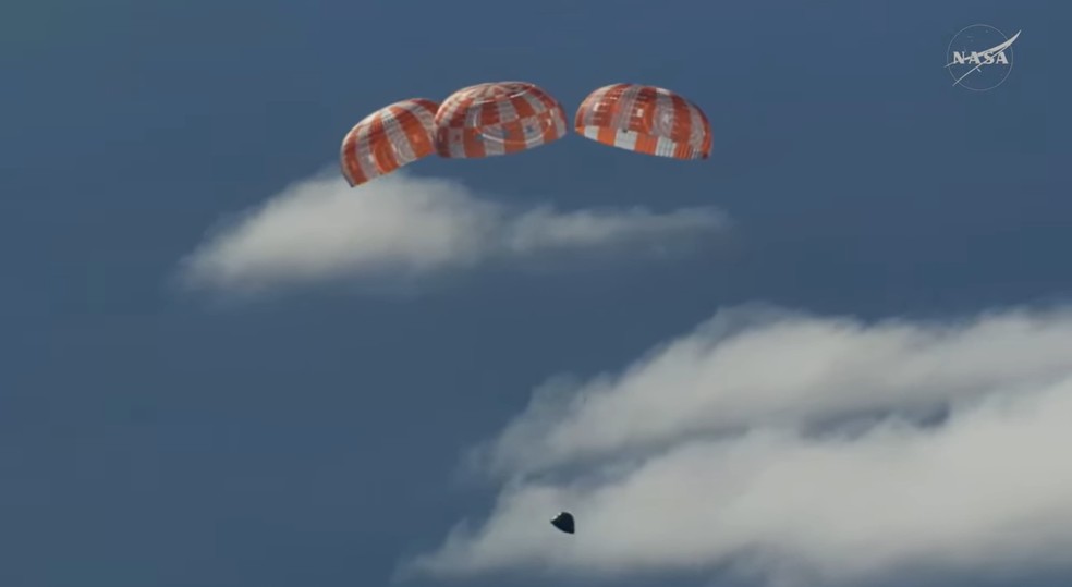 Paraquedas da Orion — Foto: Reprodução