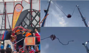 VÍDEO: Cabo de brinquedo em parque arrebenta e deixa 4 crianças feridas