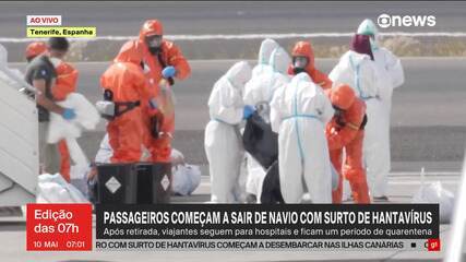 Passageiros começam a sair de navio com surto de hantavírus
