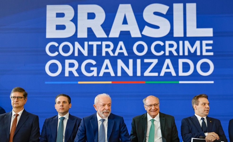 Lula durante evento de lançamento do Programa Brasil Contra o Crime Organizado. — Foto: Ricardo Stuckert/ Presidência da República