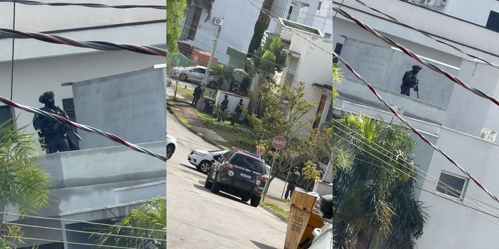 Policiais do Gate negociam a rendição do irmão do ex-prefeito — Foto: Reprodução/Redes sociais