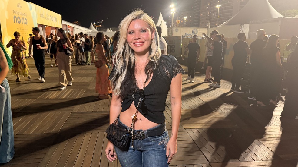 Duda Beat na area VIP para o show de Shakira no Rio de Janeiro — Foto: Marcelo Sá Barreto / AgNews