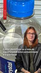 Como identificar se o lote da água Crystal está contaminado e em quais cidades ele foi com