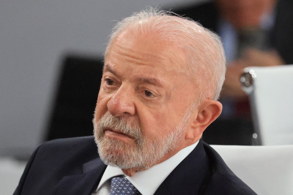 Lula no G7 — Foto: LUDOVIC MARIN / AFP