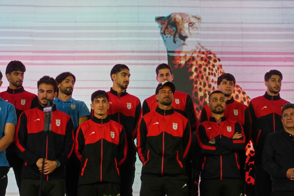 Jogadores da seleção iraniana de futebol. — Foto: AP/Vahid Salemi