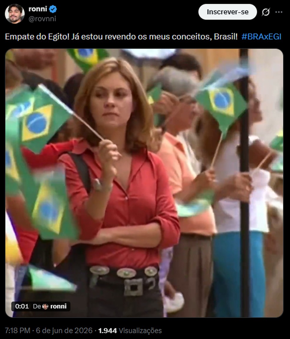 Memes do amistoso entre Brasil e Egito — Foto: Reprodução/X