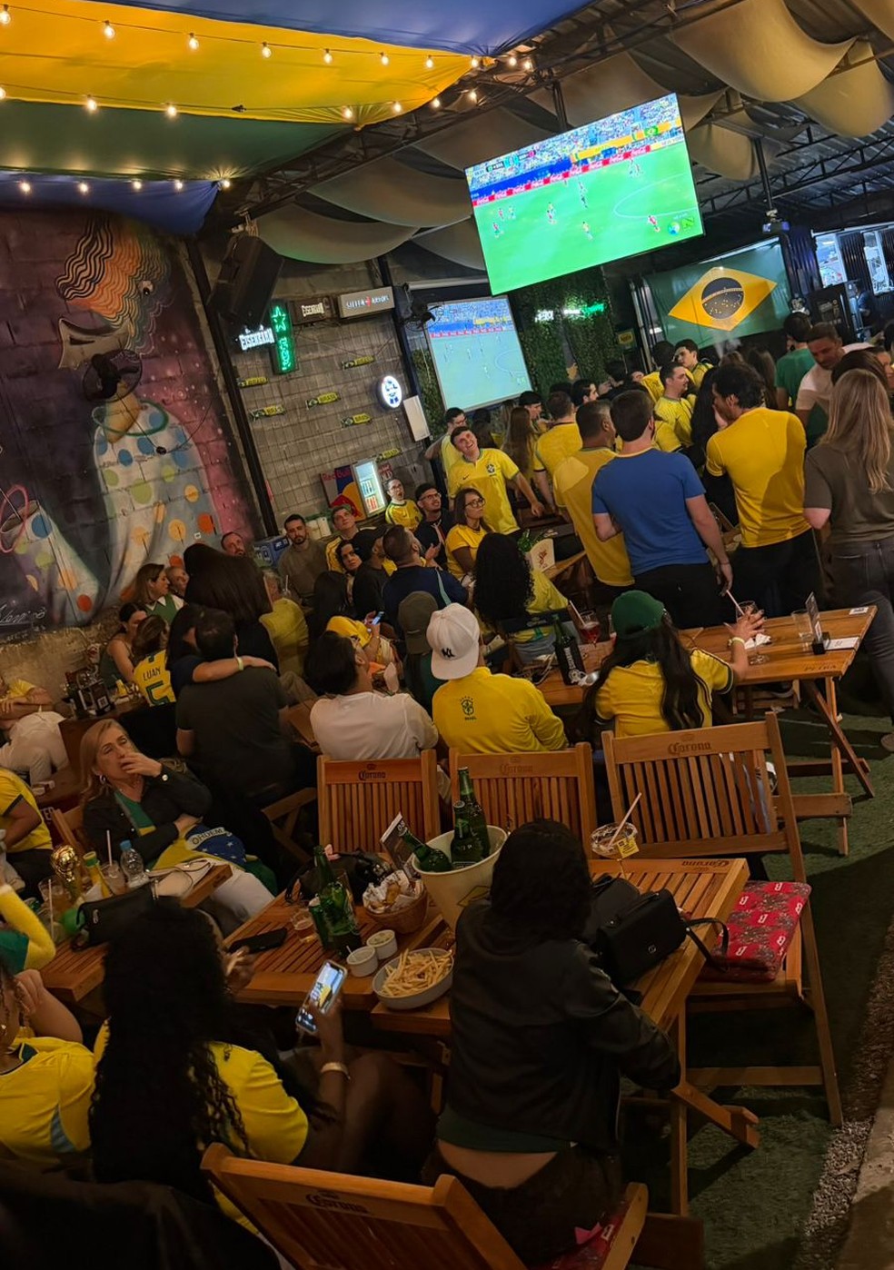 noPorto Gastrobar quase dobrou o faturamento durante a partida entre Brasil e Escócia. — Foto: Divulgação/noPorto Gastrobar
