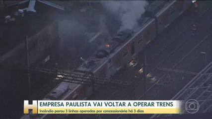 Incêndio leva pânico para passageiros de trem em São Paulo