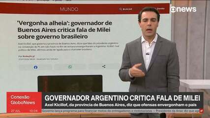 'Vergonha alheia': Governador de Buenos Aires critica ataques de Milei a Lula e Moraes
