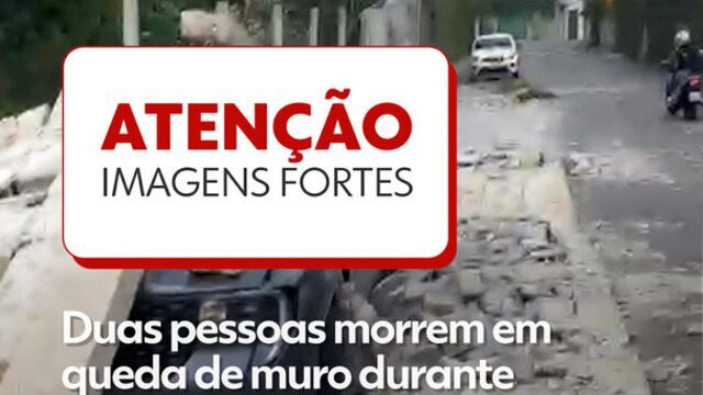 Duas pessoas morrem em queda de muro durante ventos de mais de 100 km/h no Rio