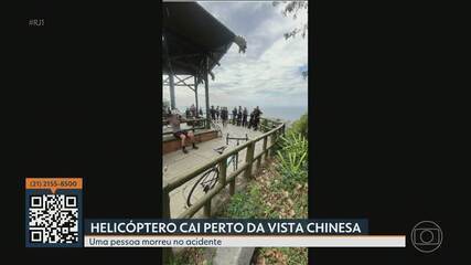 Helicóptero cai perto da Vista Chinesa, na Zona Sul do Rio