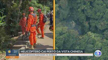 Bombeiros confirmam 4 mortes em queda de helicóptero no RJ
