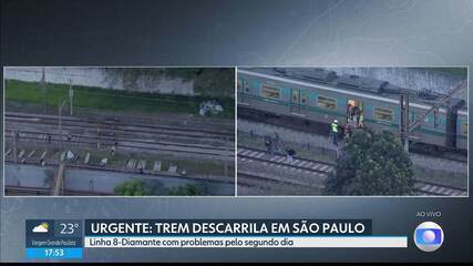Trem da Linha 8-Diamante descarrila em SP